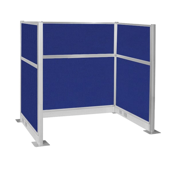 Pre-Configured Hush Panel Electric Cubicle (U Shape) 6' x 4' Royal Blue Fabric